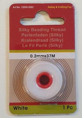 Perletråd – 0,2mm 37m – Hvit