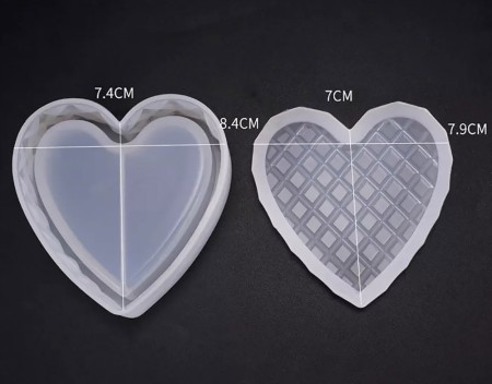 Hjerteformet krukke med lokk, silikonform