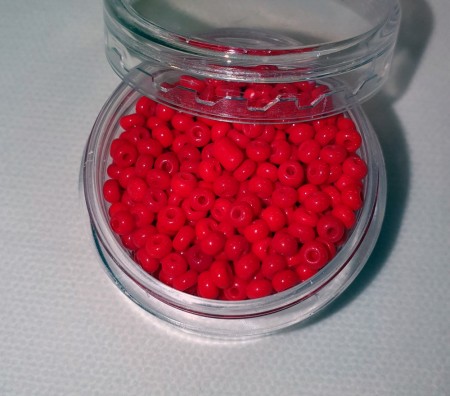 Røde glassperler 8/0, 15 gram
