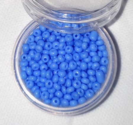 Himmelblå glassperler 8/0, 15 gram